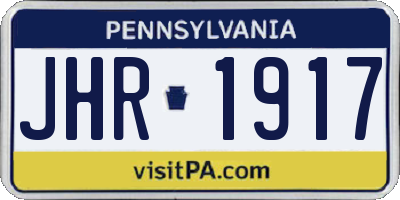 PA license plate JHR1917
