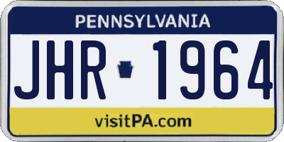 PA license plate JHR1964