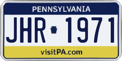 PA license plate JHR1971