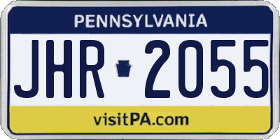 PA license plate JHR2055