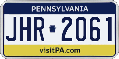 PA license plate JHR2061