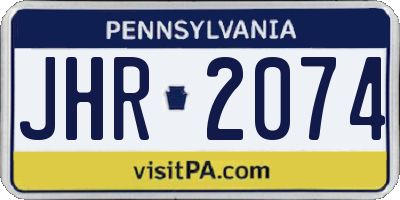 PA license plate JHR2074