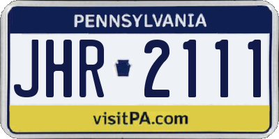PA license plate JHR2111