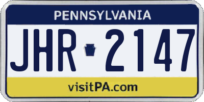 PA license plate JHR2147
