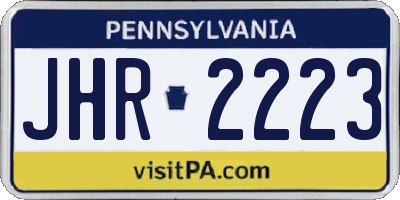 PA license plate JHR2223