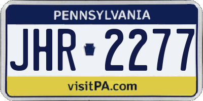 PA license plate JHR2277