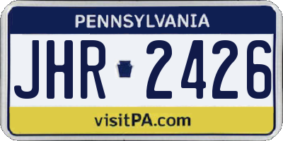 PA license plate JHR2426