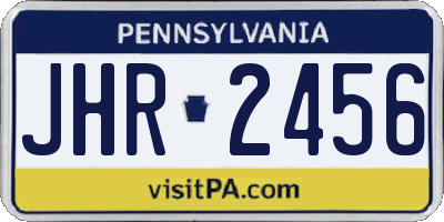 PA license plate JHR2456