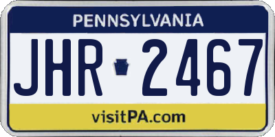 PA license plate JHR2467