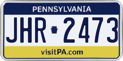 PA license plate JHR2473