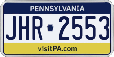 PA license plate JHR2553