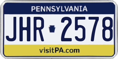 PA license plate JHR2578