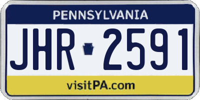 PA license plate JHR2591