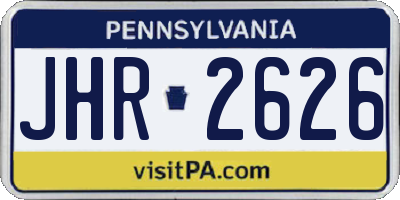 PA license plate JHR2626