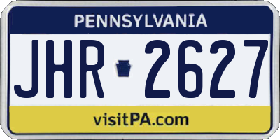 PA license plate JHR2627