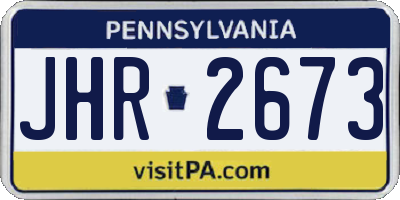 PA license plate JHR2673