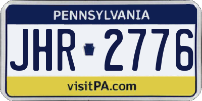 PA license plate JHR2776