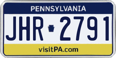 PA license plate JHR2791