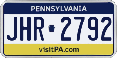 PA license plate JHR2792