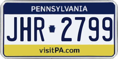 PA license plate JHR2799