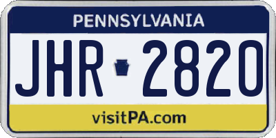 PA license plate JHR2820