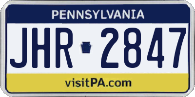 PA license plate JHR2847