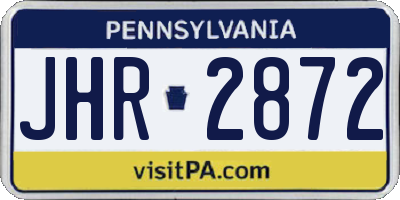 PA license plate JHR2872