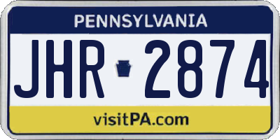 PA license plate JHR2874