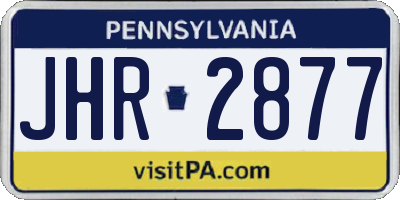 PA license plate JHR2877