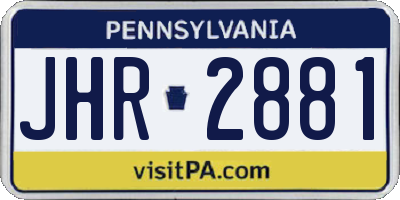PA license plate JHR2881