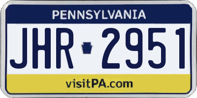 PA license plate JHR2951
