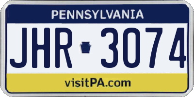 PA license plate JHR3074