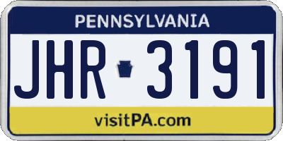 PA license plate JHR3191