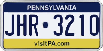 PA license plate JHR3210