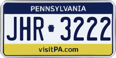 PA license plate JHR3222