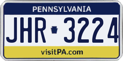 PA license plate JHR3224