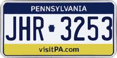 PA license plate JHR3253