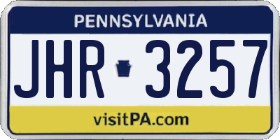 PA license plate JHR3257