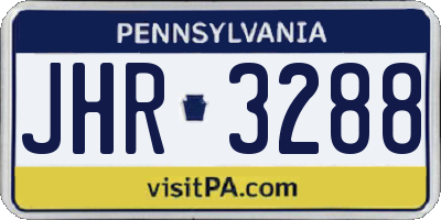 PA license plate JHR3288