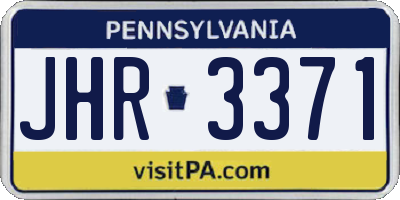 PA license plate JHR3371