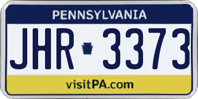 PA license plate JHR3373