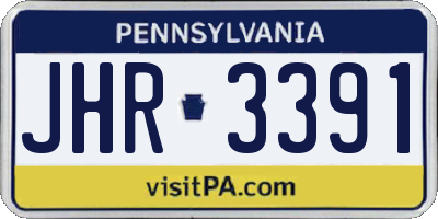 PA license plate JHR3391