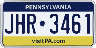 PA license plate JHR3461