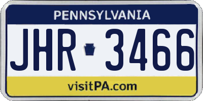 PA license plate JHR3466