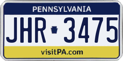 PA license plate JHR3475