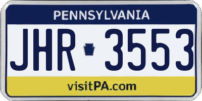 PA license plate JHR3553