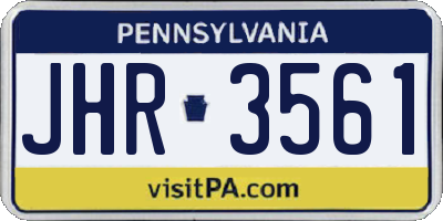 PA license plate JHR3561