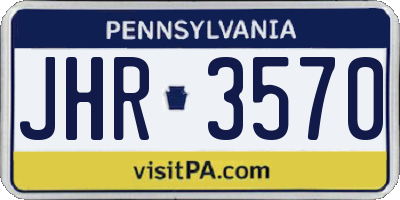PA license plate JHR3570