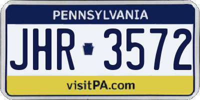 PA license plate JHR3572