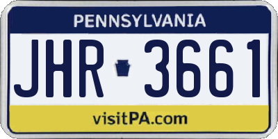 PA license plate JHR3661